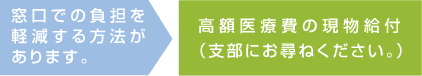 窓口での負担を経験する方法があります。限度額適用認定証の交付（支部に申請してください。）